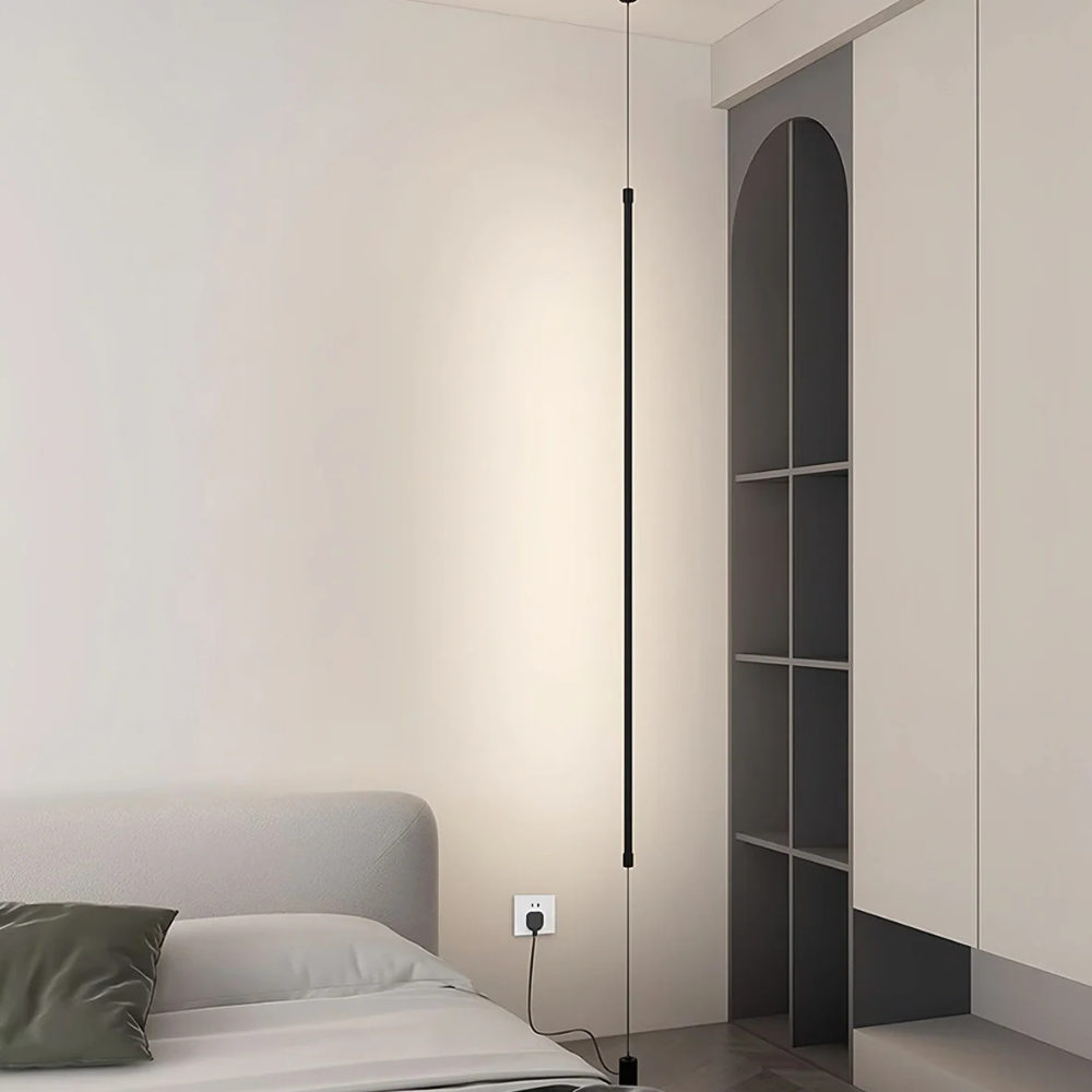 Adjustable Floor Lamp with Floor-to-Ceiling Vertical Line - High Modern Minimalist