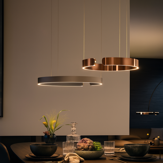 LED Ceiling Fixture with Adjustable Cable - Contemporary Ring Design