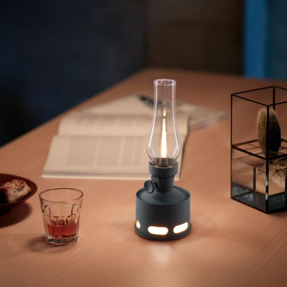 Mid-Century Modern Rechargeable LED Lantern - Vintage Battery Table Lamp