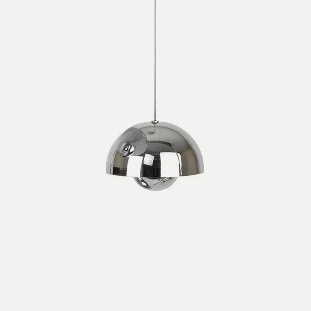 Pendant Light with Nested Dome Metal Shades - Mid Century Modern Retro