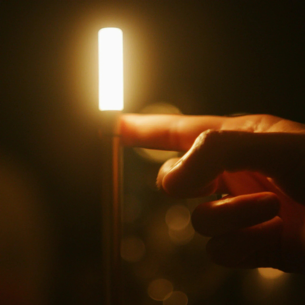Rechargeable Battery Candlestick Desk Lamp – Brushed Aluminum Tapered Nightlight
