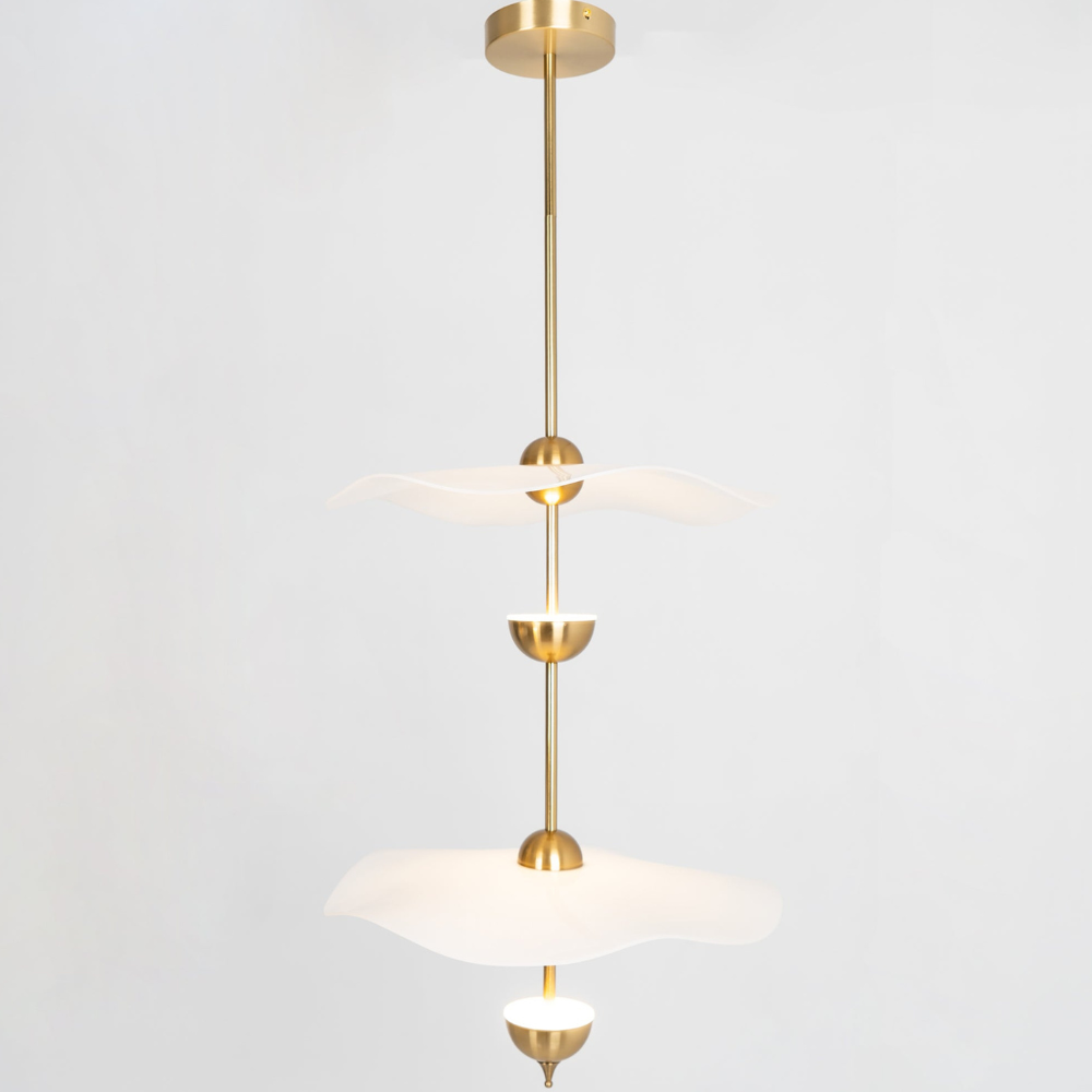 Modern Wavy Wing Pendant Light - Sculptural Floating Ribbon Hanging Lamp