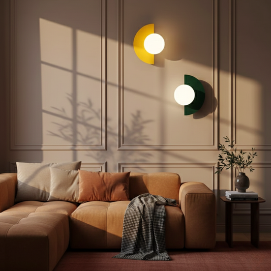 Modern Crescent Globe Wall Sconce - Geometric Half-Moon Wall Light