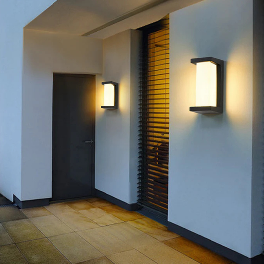 Modern Motion Sensor Outdoor Wall Light - Architectural Weather Resistant Wall Sconce