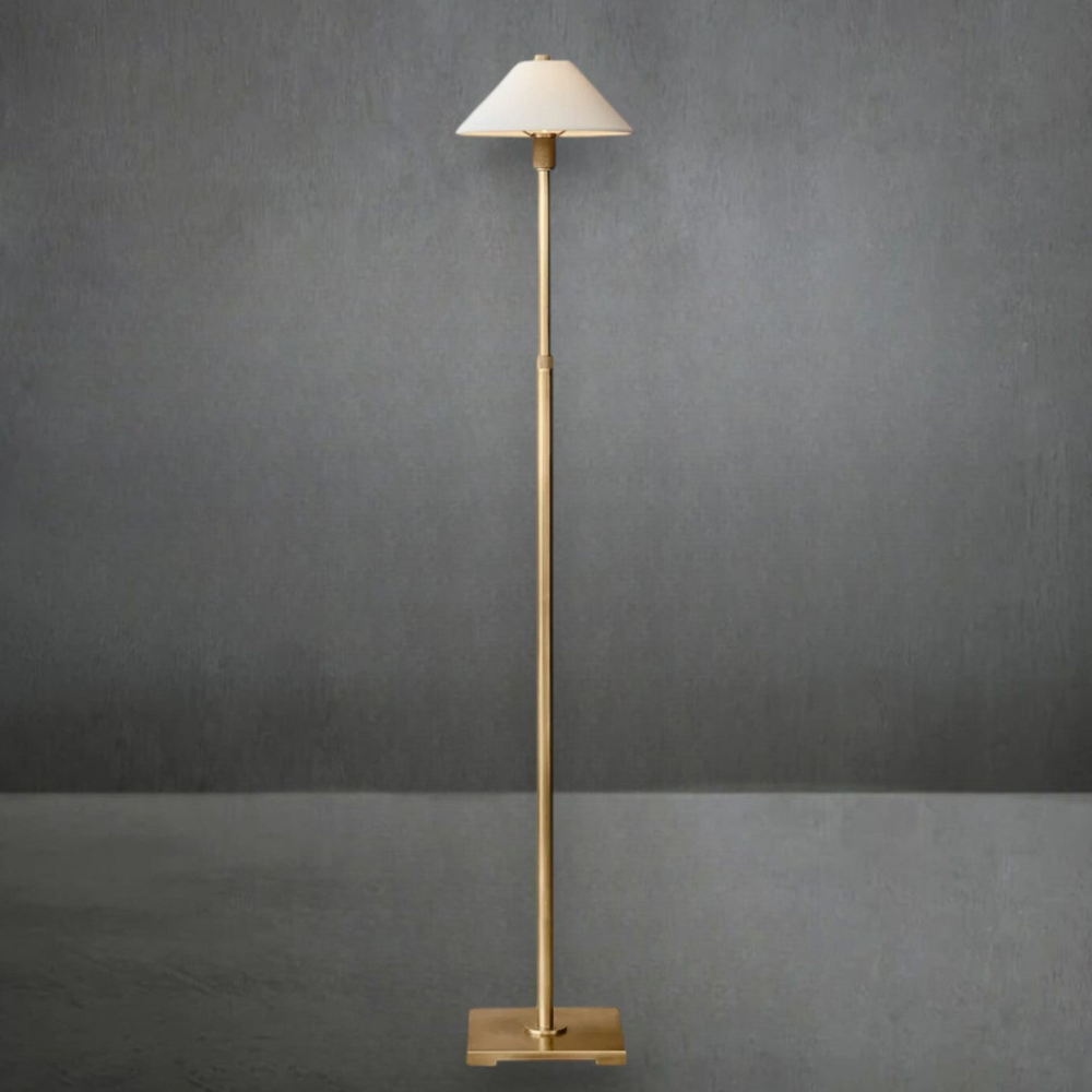 Adjustable floor lamp with Telescoping Steel Frame - Industrial Minimalist