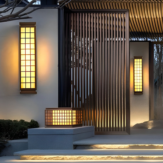 Porch Light with Stainless Steel Housing and Stone Texture - Weather Ready