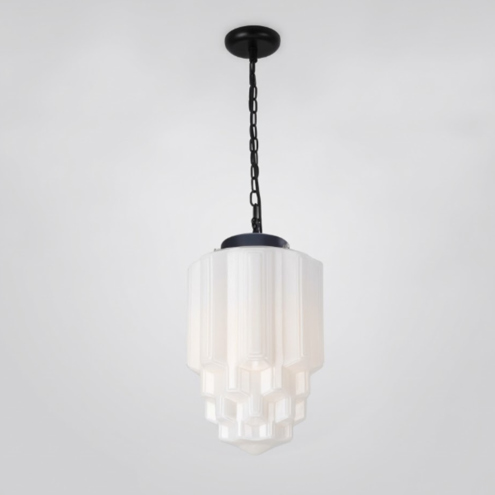 Architectural Frosted Glass Pendant Series — Minimalist Matte White Sconce