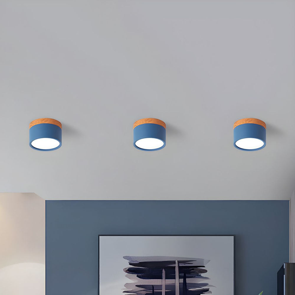 Button Wood Ceiling Light