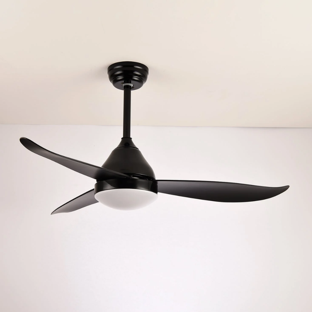 Ceiling Fan with Light and 3 Aerodynamic ABS Blades - Mid Century Modern