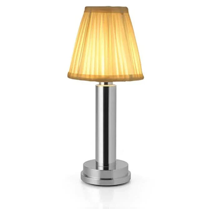 Rechargeable Cordless Table Lamp with Pleated Shade - Portable Touch Dimming Light