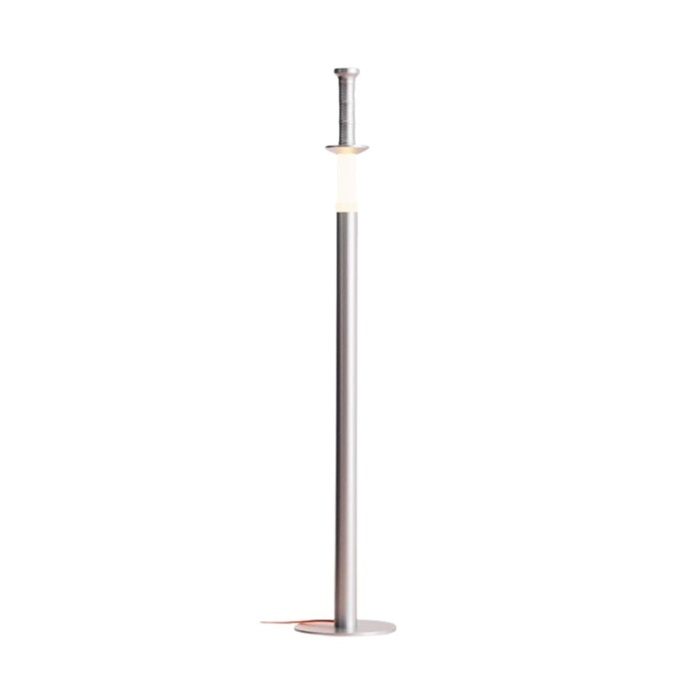 Floor lamp with Luminous Acrylic Break and Solid Metal Pole - Architectural