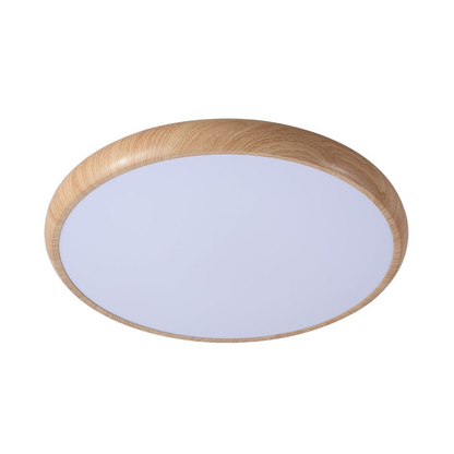 Flush Mount LED Ceiling Light with Wood-Inspired Acrylic Frame - Scandinavian Style