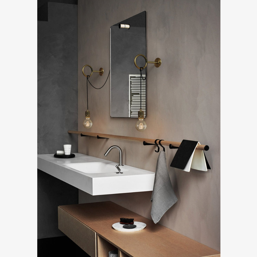 Architectural Circular Wall Light Bracket - Minimalist Industrial Braided Cord Lamp