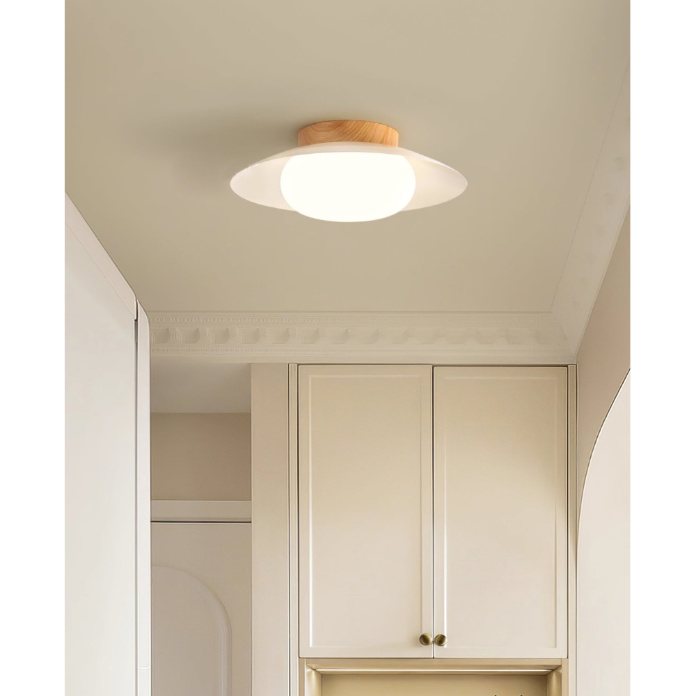 Low-Profile Acrylic Disk Ceiling Lamp - Architectural Cream LED Sconce