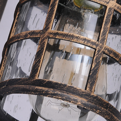 Led porch lantern with Classic European Silhouette and Black or Bronze Finish - Contemporary Sconce