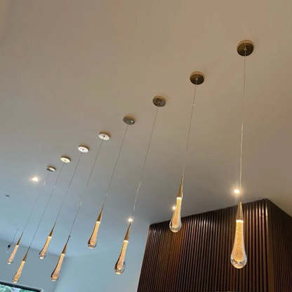 Teardrop Glass Pendant Light Shimmering Core - Modern Art Deco