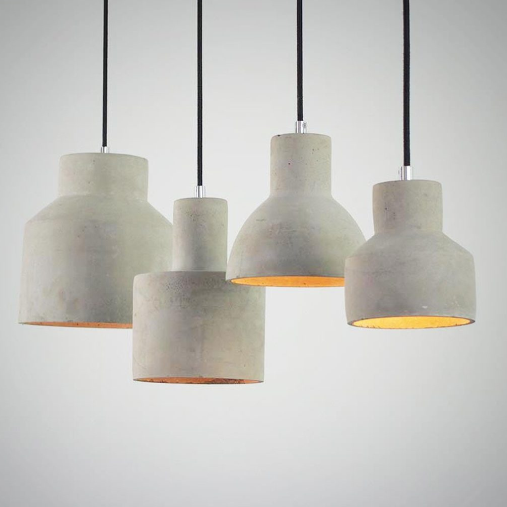 Modern Concrete Minimalist Pendant Light - Nordic Industrial Geometric Hanging Lamp