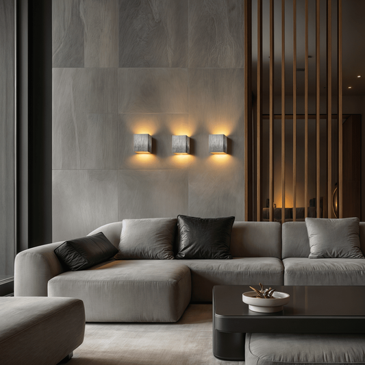 Modern Up and Down Cube Wall Sconce - Brushed Aluminum Geometric Light