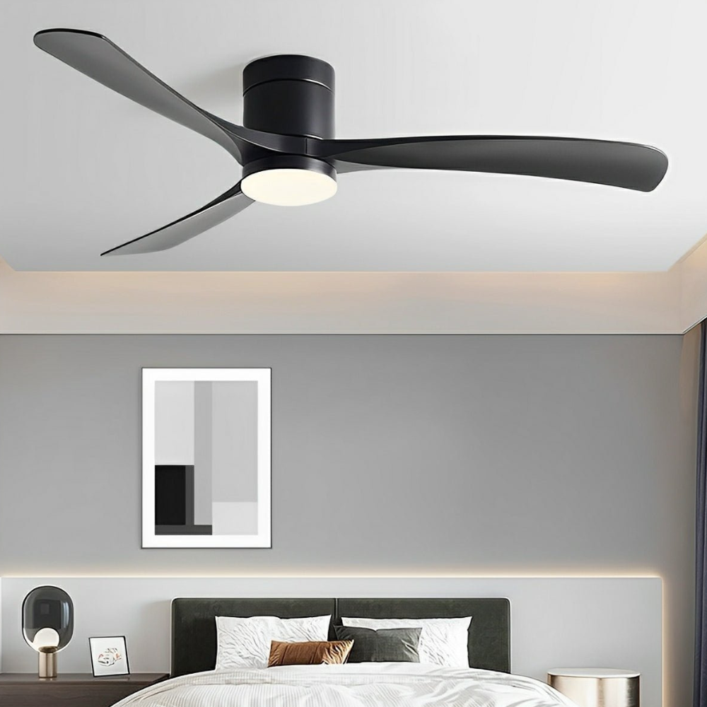 LED Ceiling Fan with Low Profile Design and Reversible DC Motor - Nordic Style