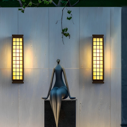Porch Light with Stainless Steel Housing and Stone Texture - Weather Ready