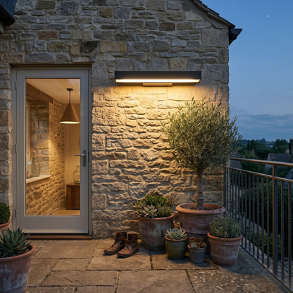 Solar Motion Lights Outdoor with Linear Stainless Steel Frame - Nordic