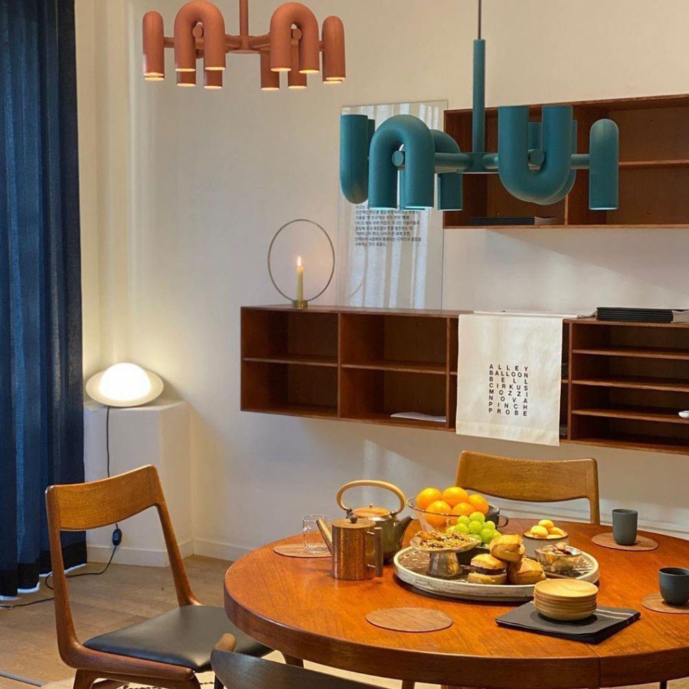 Modern U-Shaped Modular Chandelier - Sculptural Arch Tubular Pendant Light