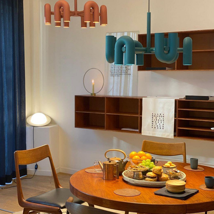 Modern U-Shaped Modular Chandelier - Sculptural Arch Tubular Pendant Light