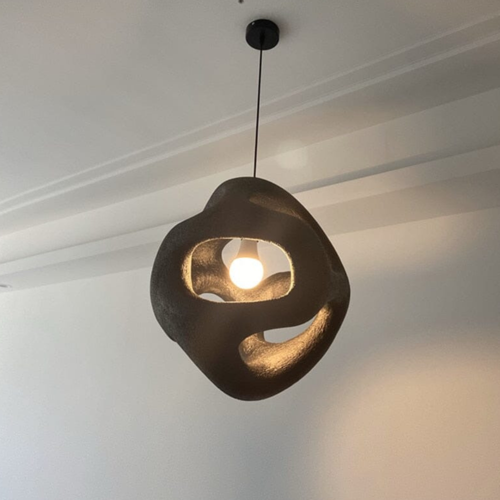 Wabi-Sabi Organic Sculptural Pendant - Irregular Hollow Sphere Light