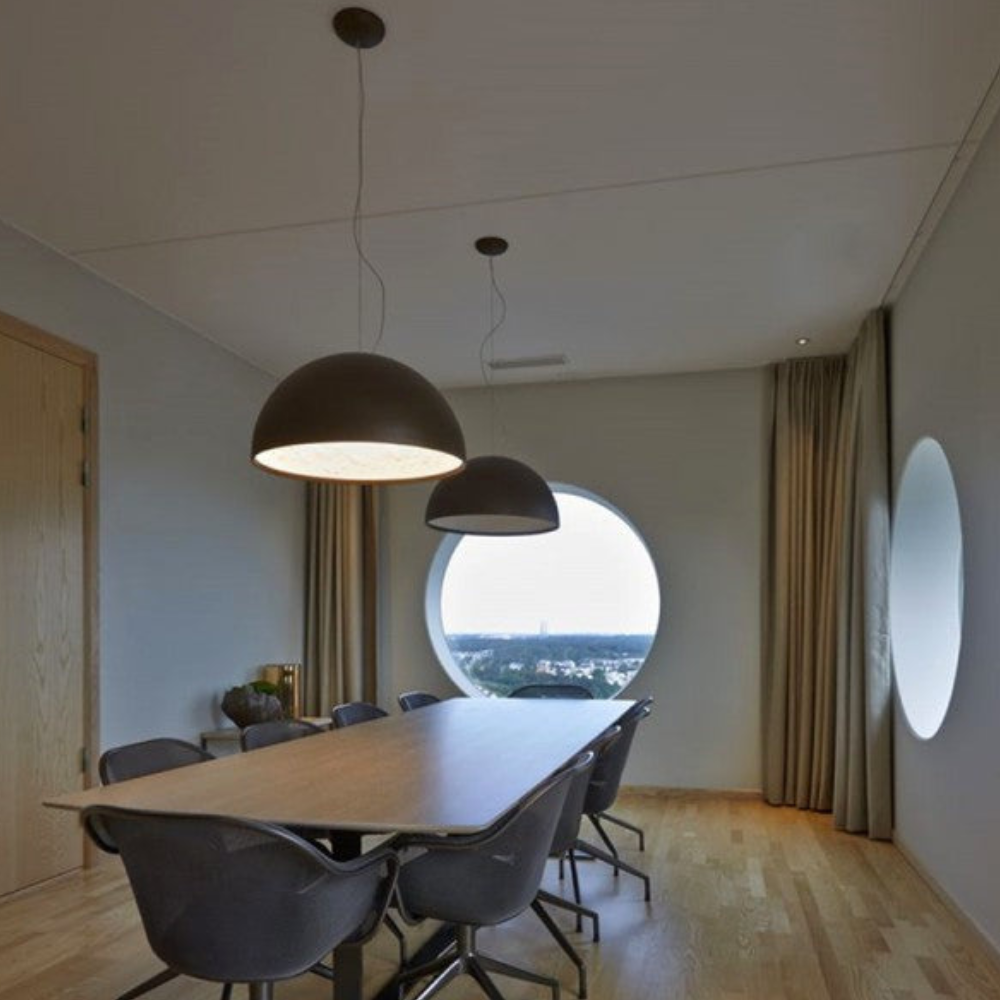Modern Floral Relief Dome Pendant Light - Sculptural Garden Interior Pendant Lights