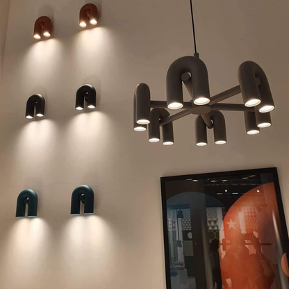 Modern U-Shaped Modular Chandelier - Sculptural Arch Tubular Pendant Light