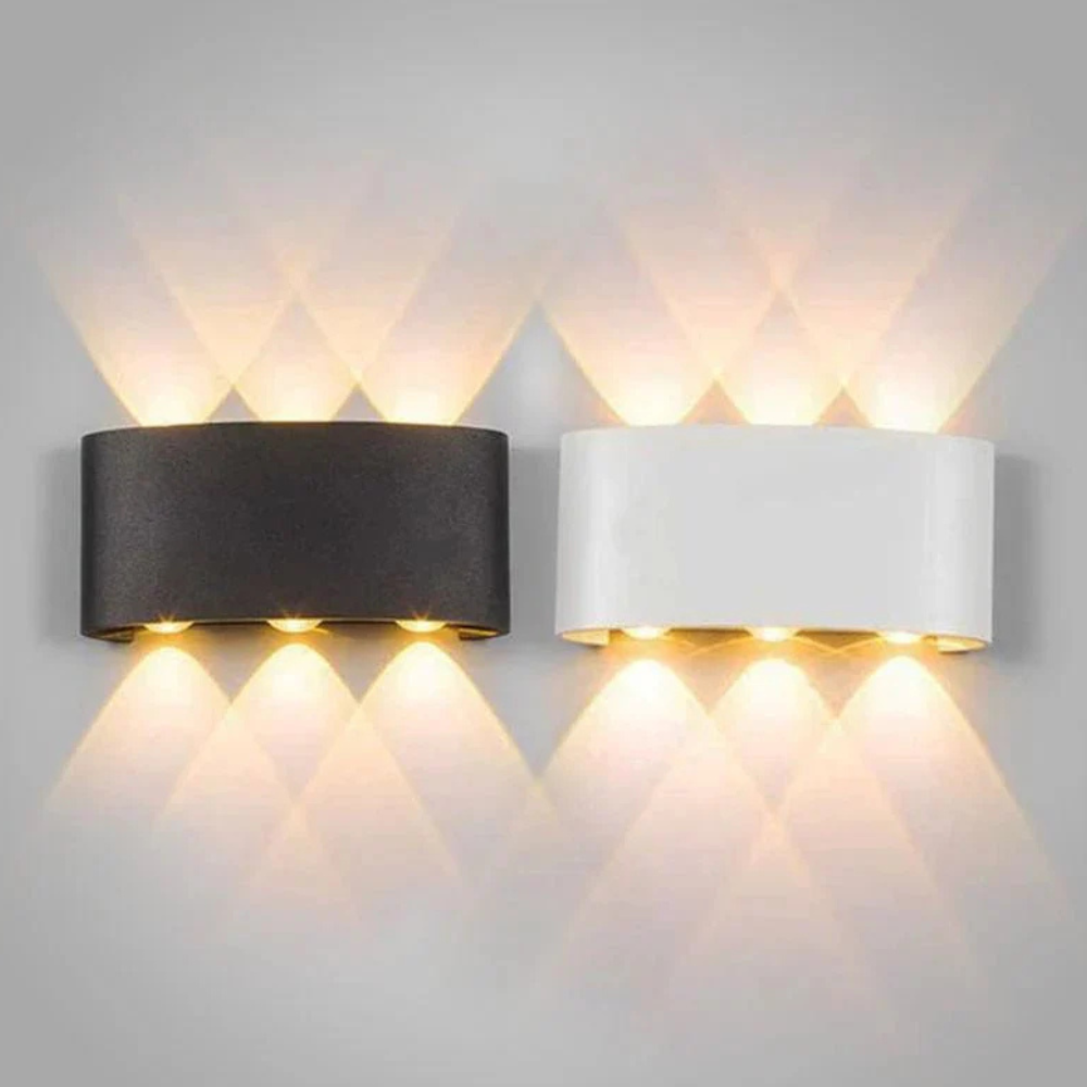 Modern Indoor - Outdoor Multi-Beam Up and Down Wall Sconce – Scalloped Fan Light Effect