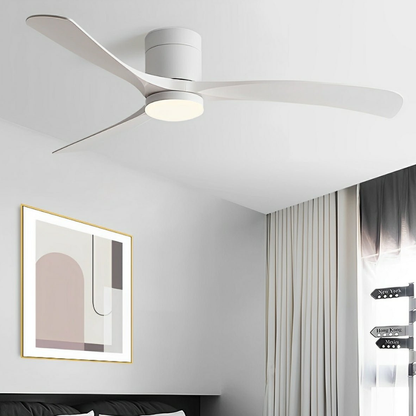 LED Ceiling Fan with Low Profile Design and Reversible DC Motor - Nordic Style