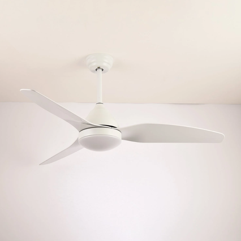 Ceiling Fan with Light and 3 Aerodynamic ABS Blades - Mid Century Modern