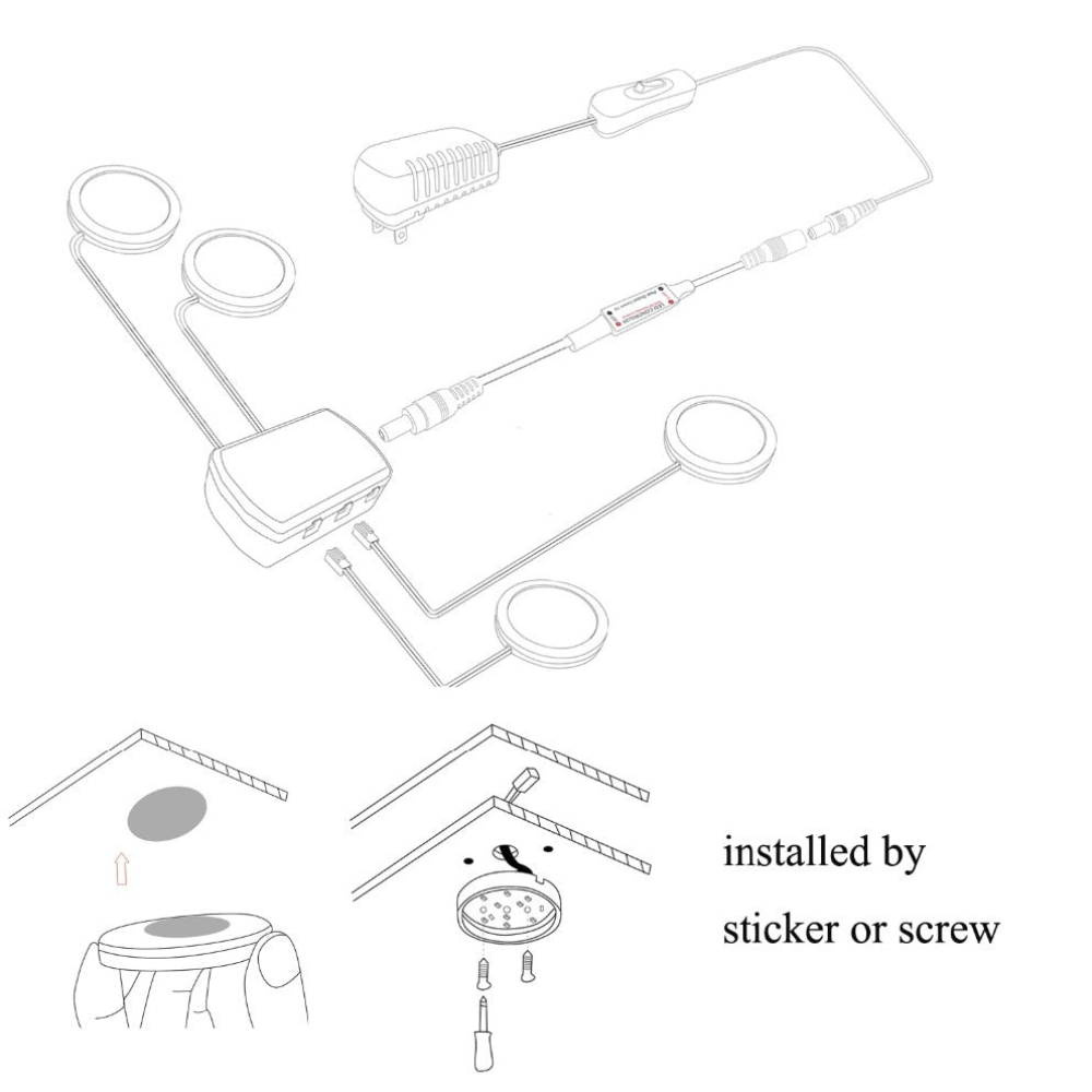LED Puck Lights with Wireless Remote and Dimmer - 120 Degree Wide Beam