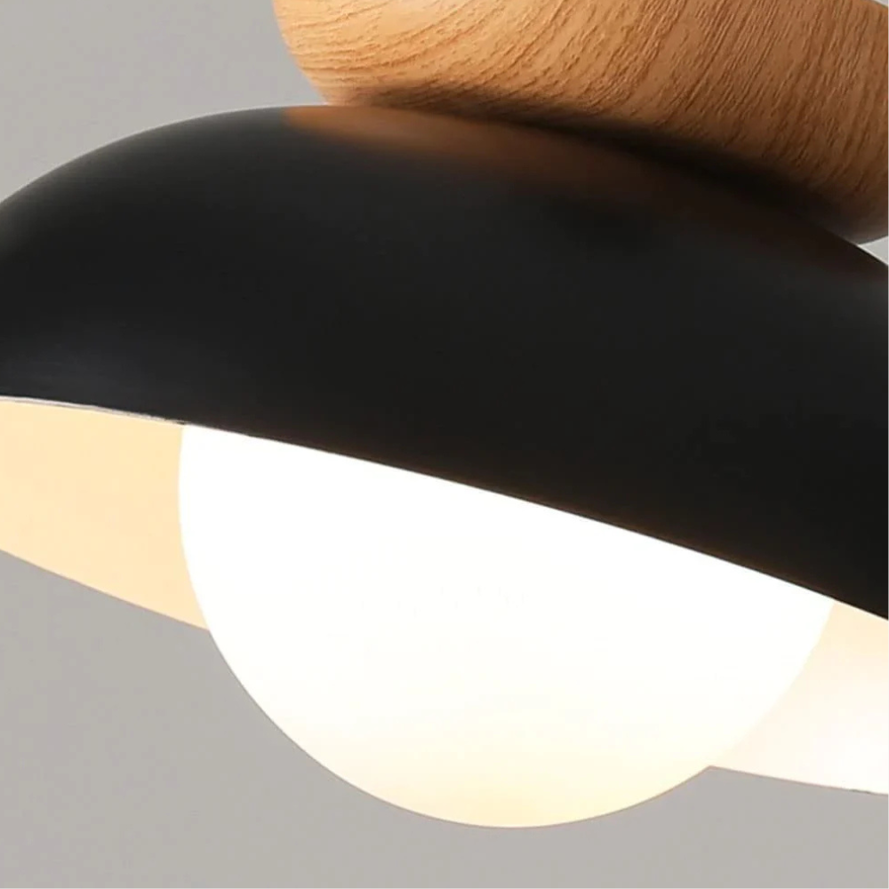 Flush Mount Ceiling Light with Nested Dome - Modern Mid Century Metal