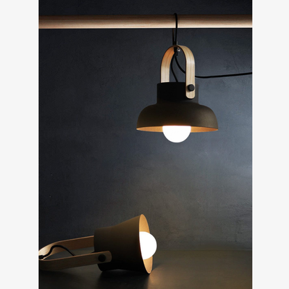 Modern Wood-Toned Handle Pendant Light - Nordic Tapered Pendant Lights