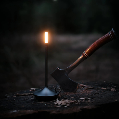 Rechargeable Battery Candlestick Desk Lamp – Brushed Aluminum Tapered Nightlight