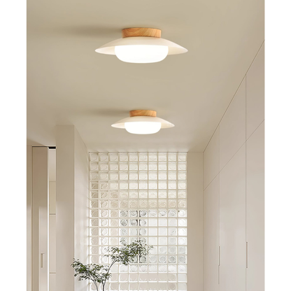 Low-Profile Acrylic Disk Ceiling Lamp - Architectural Cream LED Sconce
