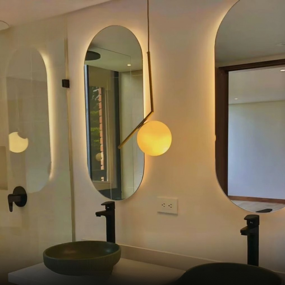 Frosted Glass Orb Hanging Lamp with Minimalist Frame - Multiple Shapes