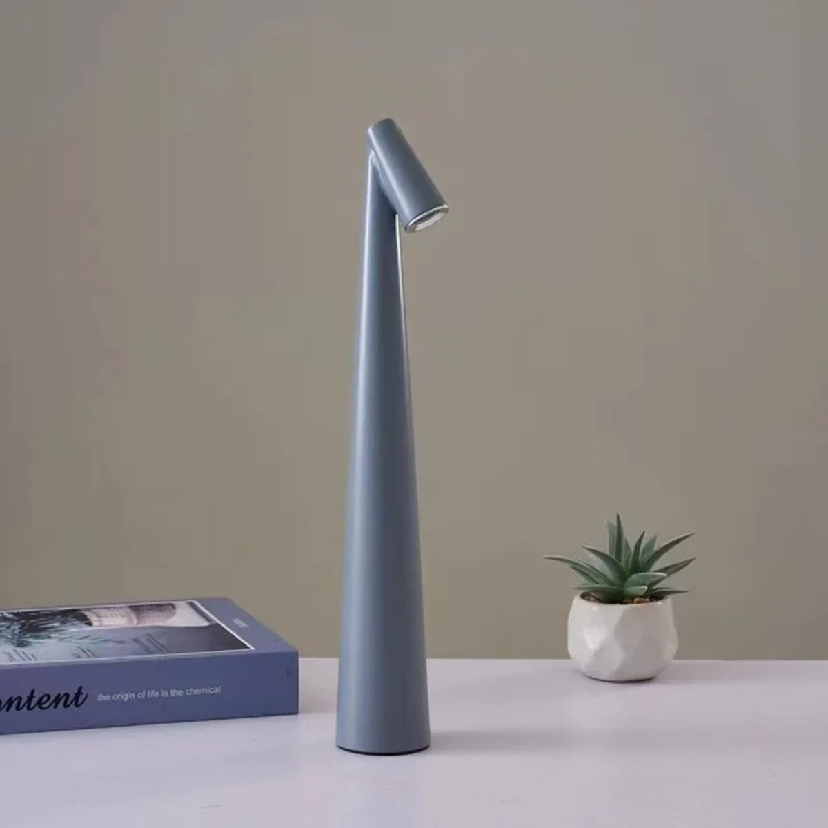 Modern Minimalist Nordic Cone Table Lamp - Tapered LED Desk Nightlight