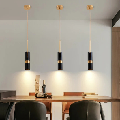 Adjustable Directional Hanging Lamp with Metallic Band - Modern Minimalist