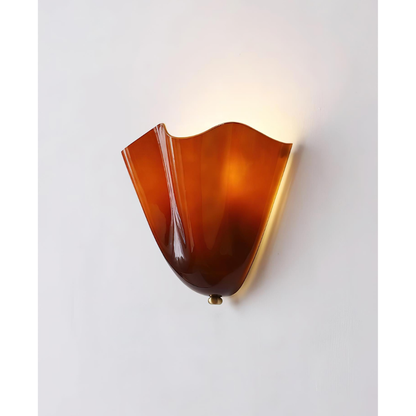 Modern Ruffled Glass Wall Sconce - Organic Blooming Flower Wall Lamp