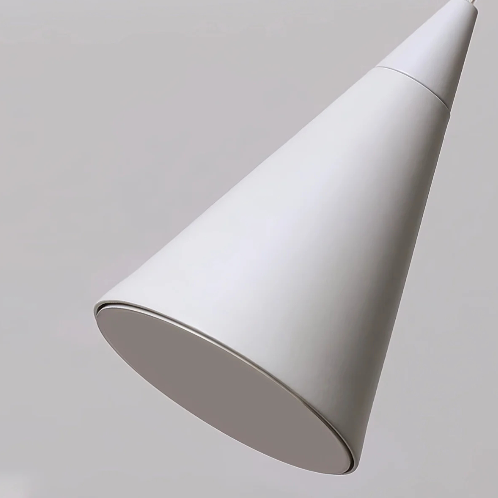 Adjustable Floor Lamp with Floor-to-Ceiling Cable and Geometric Cones - High Modern
