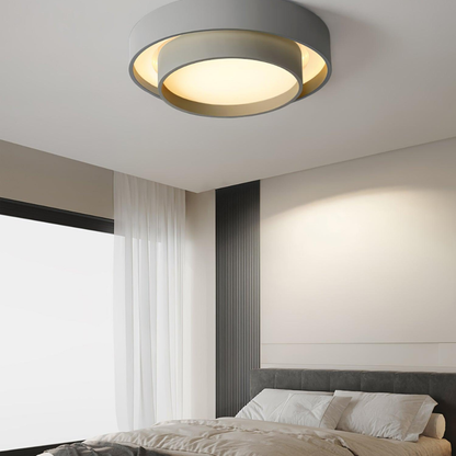 Concentric Ring Ceiling Light with Tiered Shade - Modern Flush Mount