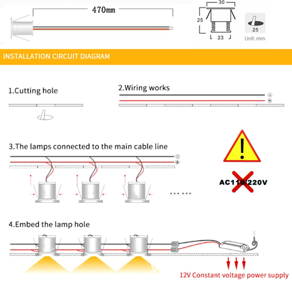 LED Downlights for Cabinets & Stairs – Focused Beam Accent Lighting Pack of 10