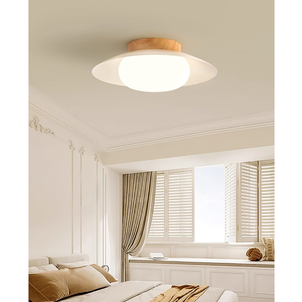 Low-Profile Acrylic Disk Ceiling Lamp - Architectural Cream LED Sconce