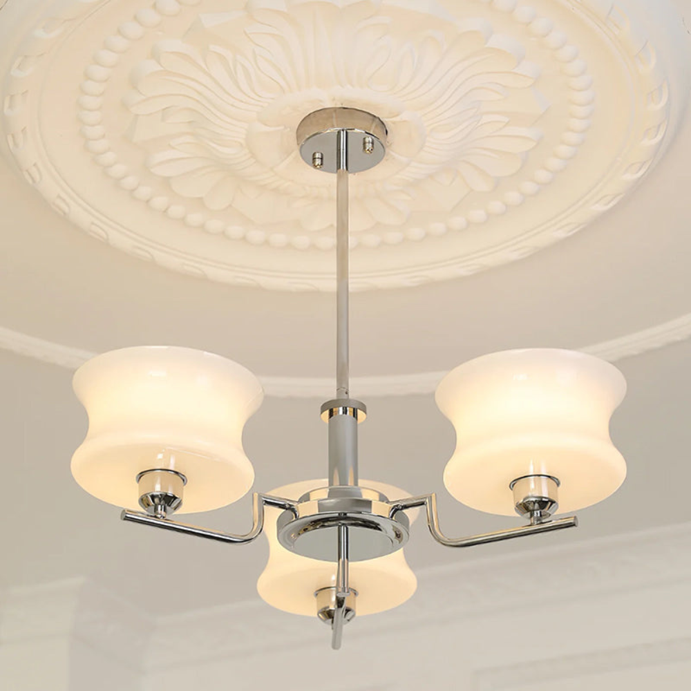 Chandelier with Glass Bell Shades - Mid Century Modern  Light
