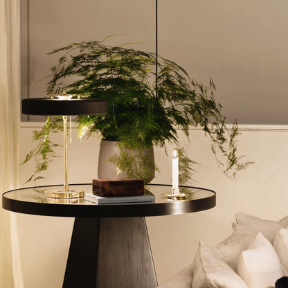 Spun Metal Table Lamp with Pull Chain and Acrylic Diffuser - Industrial