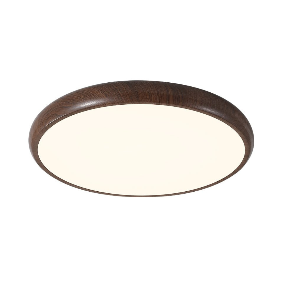 Flush Mount LED Ceiling Light with Wood-Inspired Acrylic Frame - Scandinavian Style