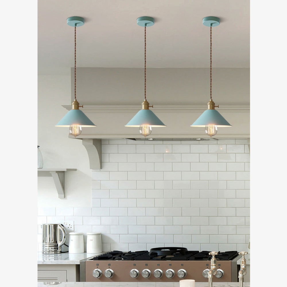 Modern Brass-Neck Cone Pendant Light - Vibrant Matte Industrial Pendant Lights